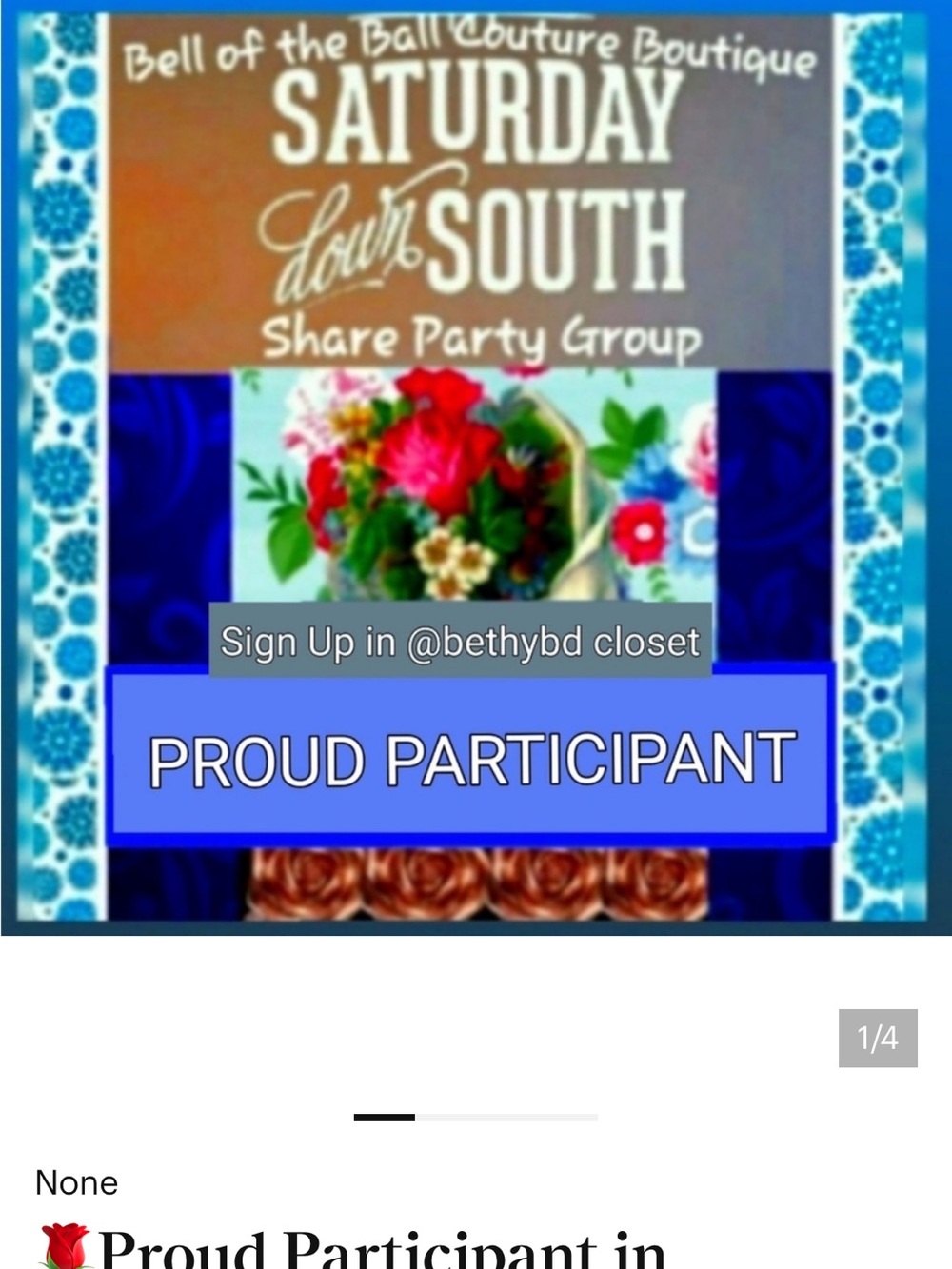Saturday Share Party Participant Graphic - Blue Floral